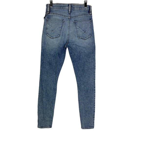 Hudson Women's Barbara Super Skinny High Waist Ankle Blue Distressed Jeans SZ 25 - Picture 3 of 11